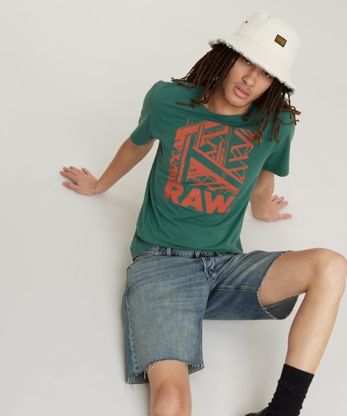 G-STAR（ジースター）の「RAW. CONSTRUCTION T-SHIRT/グラフィックロゴT（Tシャツ/カットソー・メンズ・グリーン/ダークブラック/イエロー系その他/ホワイト・LARGE/MEDIUM/SMALL/X-LARGE/X-SMALL）」の8枚目の写真