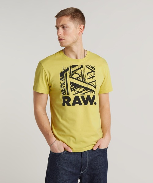 G-STAR（ジースター）の「RAW. CONSTRUCTION T-SHIRT/グラフィックロゴT（Tシャツ/カットソー・メンズ・グリーン/ダークブラック/イエロー系その他/ホワイト・LARGE/MEDIUM/SMALL/X-LARGE/X-SMALL）」の14枚目の写真