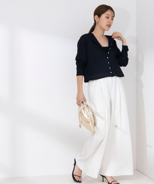 NOLLEY’S（ノーリーズ）の「《アンサンブル対応》シアーワッフル2WAYカーディガン（カーディガン/ボレロ・レディース・ライトグリーン/ネイビー/オフホワイト/ブラック・FREE）」の9枚目の写真