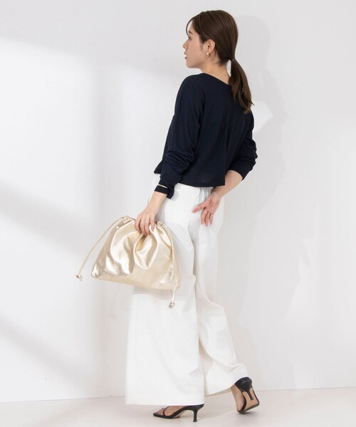 NOLLEY’S（ノーリーズ）の「《アンサンブル対応》シアーワッフル2WAYカーディガン（カーディガン/ボレロ・レディース・ライトグリーン/ネイビー/オフホワイト/ブラック・FREE）」の13枚目の写真