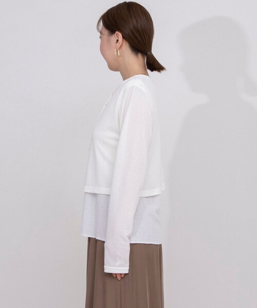 NOLLEY’S（ノーリーズ）の「《アンサンブル対応》シアーワッフル2WAYカーディガン（カーディガン/ボレロ・レディース・ライトグリーン/ネイビー/オフホワイト/ブラック・FREE）」の17枚目の写真