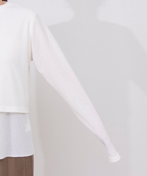 NOLLEY’S（ノーリーズ）の「《アンサンブル対応》シアーワッフル2WAYカーディガン（カーディガン/ボレロ・レディース・ライトグリーン/ネイビー/オフホワイト/ブラック・FREE）」の20枚目の写真