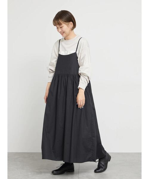 sm2rhythm（サマンサモスモスリズム）の「ギャザーキャミワンピース（ワンピース・レディース・ネイビー/ブラック/ベージュ・F）」の2枚目の写真