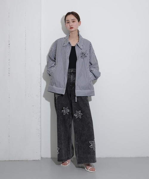 SENSE OF PLACE by URBAN RESEARCH(センスオブプレイスバイアーバンリサーチ)の「hxcyyd × SOP ストライプフラワーコサージュシャツブルゾン(UNISEX)(ブルゾン・メンズ・その他1/その他2・MEDIUM/LARGE)」の17枚目の写真
