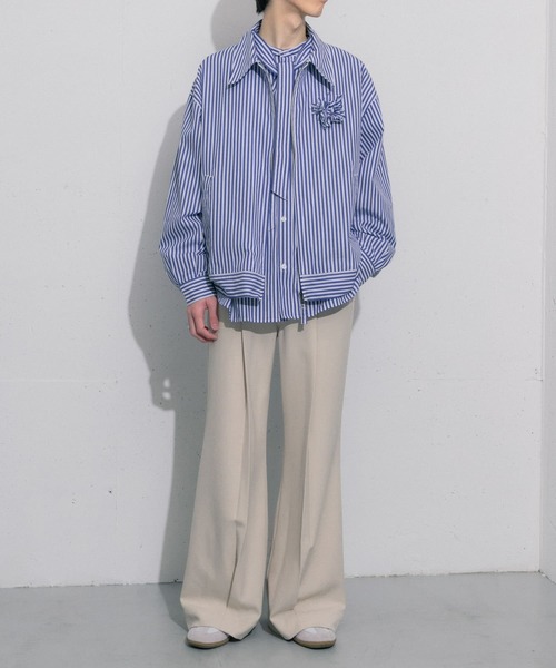 SENSE OF PLACE by URBAN RESEARCH(センスオブプレイスバイアーバンリサーチ)の「hxcyyd × SOP ストライプフラワーコサージュシャツブルゾン(UNISEX)(ブルゾン・メンズ・その他1/その他2・MEDIUM/LARGE)」の21枚目の写真