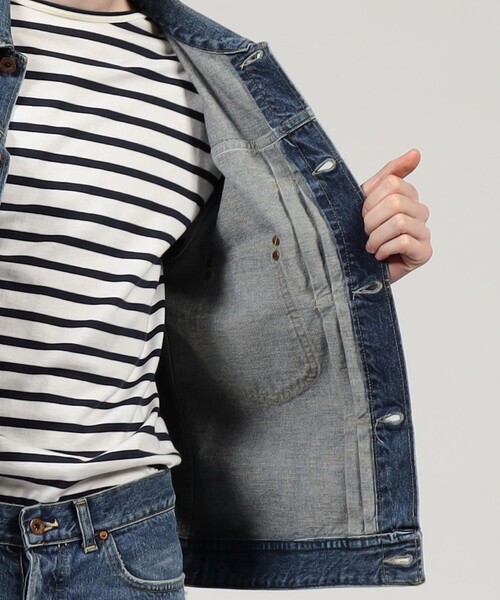 Lee(リー)の「【別注】Lee コットンカシミヤ デニムジャケット(デニムジャケット・メンズ・ダークブルー・40/38/36)」の6枚目の写真