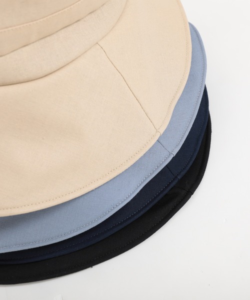 Little＆More（リトルアンドモア）の「バケットハット 綿麻 あご紐ワイヤー入折りたたみ（ハット・レディース・ベージュ/ネイビー/ブルー/ブラック・FREE）」の22枚目の写真