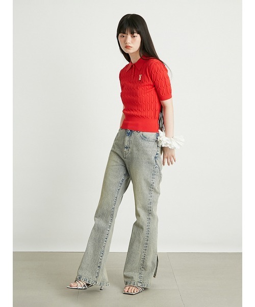 LILY BROWN（リリーブラウン）の「バックスリットフレアデニムパンツ（デニムパンツ・レディース・ライトブルー/ブラック/ブルー・0/1）」の15枚目の写真