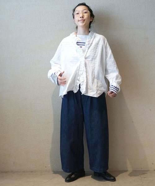 JOURNAL STANDARD LUXE(ジャーナルスタンダード ラックス)の「《追加2》CLシャンブレー フリルブラウス(シャツ/ブラウス・レディース・ホワイト・FREE)」の5枚目の写真