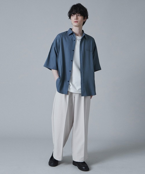 LUCY(ルーシー)の「LUCY/アムンゼンワンポイントBIGシャツ(シャツ/ブラウス・メンズ・ホワイト/サックスブルー/ブラック・LARGE/MEDIUM)」の6枚目の写真