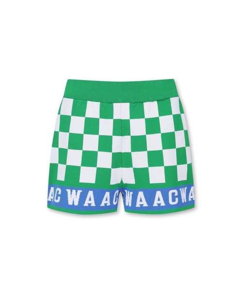 WAAC(ワック)の「WOMENS チェッカーバリアントエリー ニットショーツ(その他パンツ・レディース・グリーン/ブラック・1/3/2)」の1枚目の写真