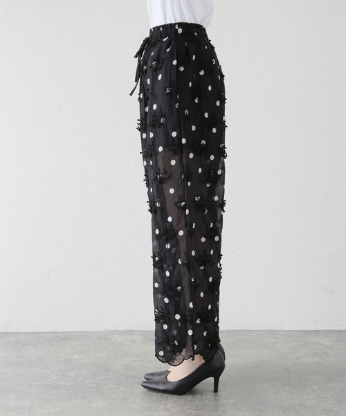 スピックアンドスパン　crinkle crinkle crinkle ドット柄 Spick＆Span パンツ 「追加」crinkle crinkle 3D embroidery dot