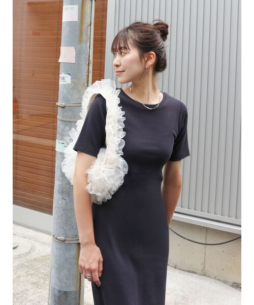 Ungrid（アングリッド）の「チュールコンビベロアショルダーバッグ（ショルダーバッグ・レディース・ブラック/アイボリー・FREE）」の13枚目の写真