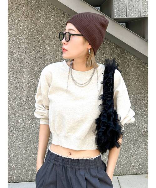 Ungrid（アングリッド）の「チュールコンビベロアショルダーバッグ（ショルダーバッグ・レディース・ブラック/アイボリー・FREE）」の15枚目の写真