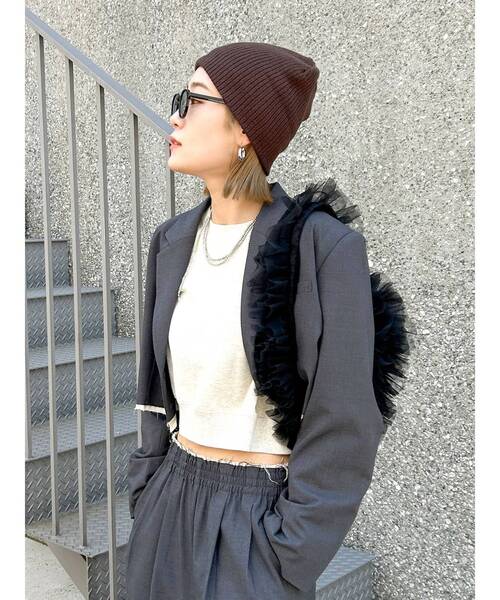 Ungrid（アングリッド）の「チュールコンビベロアショルダーバッグ（ショルダーバッグ・レディース・ブラック/アイボリー・FREE）」の16枚目の写真