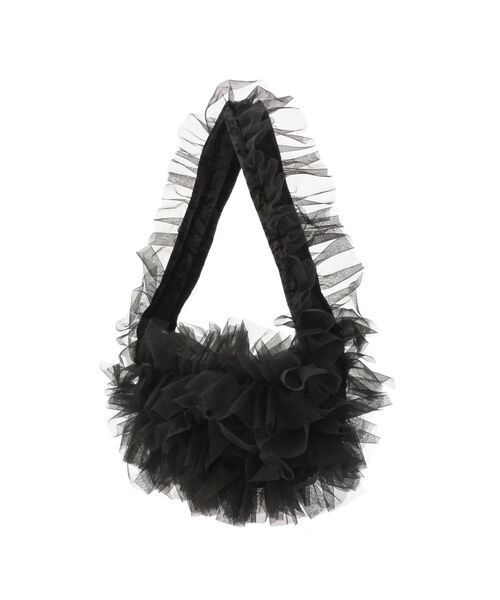 Ungrid（アングリッド）の「チュールコンビベロアショルダーバッグ（ショルダーバッグ・レディース・ブラック/アイボリー・FREE）」の4枚目の写真