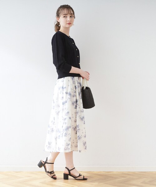 couture brooch（クチュールブローチ）の「◆透かし編みカーディガン（カーディガン/ボレロ・レディース・ネイビー/イエロー系その他/オフホワイト・42/38）」の22枚目の写真