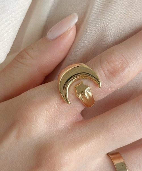 sowang（ソワン）の「ムーンモチーフ フォークリング-moon fork ring-（リング・レディース・シルバー/ゴールド・FREE）」の2枚目の写真