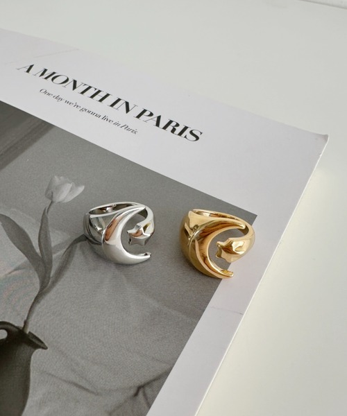 sowang（ソワン）の「ムーンモチーフ フォークリング-moon fork ring-（リング・レディース・シルバー/ゴールド・FREE）」の4枚目の写真