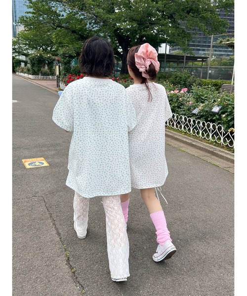 WC（ダブル シー）の「リトルフラワービッグTシャツ（Tシャツ/カットソー・レディース・サックスブルー/オレンジ/ピンク・FREE）」の21枚目の写真