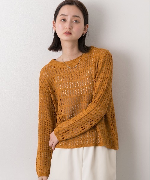 ad thie(アドティエ)の「透かし編み ニットプルオーバー(ニット/セーター・レディース・キャメル/ベージュ/ブラック/オフホワイト・FREE)」の21枚目の写真