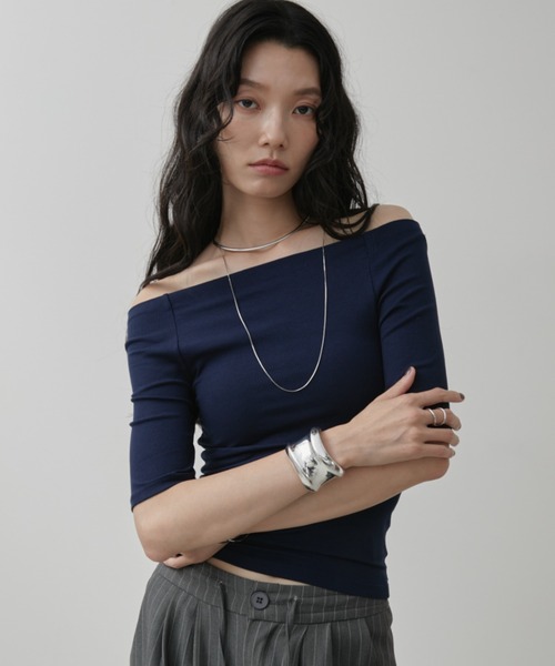 Aunt Marie's（アントマリーズ）の「オフショルハーフスリーブトップス（Tシャツ/カットソー・レディース・ホワイト/ブラウン/レッド/ネイビー/ブラック・FREE）」の20枚目の写真