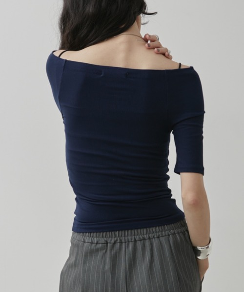 Aunt Marie's（アントマリーズ）の「オフショルハーフスリーブトップス（Tシャツ/カットソー・レディース・ホワイト/ブラウン/レッド/ネイビー/ブラック・FREE）」の18枚目の写真