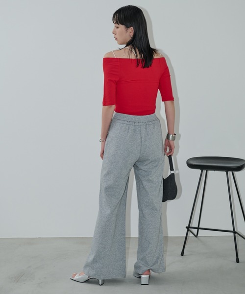 Aunt Marie's（アントマリーズ）の「オフショルハーフスリーブトップス（Tシャツ/カットソー・レディース・ホワイト/ブラウン/レッド/ネイビー/ブラック・FREE）」の17枚目の写真