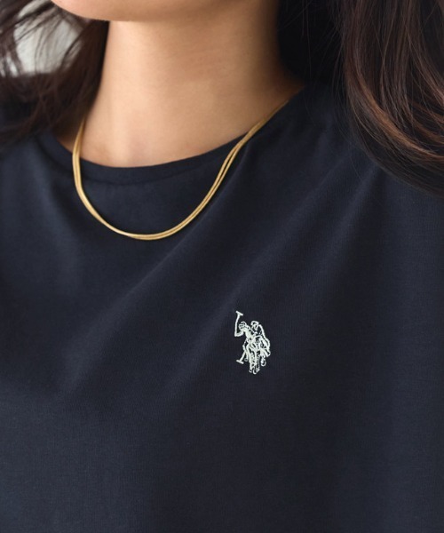 U.S. POLO ASSN.（ユーエスポロアッスン）の「U.S. POLO ASSN. フレンチTシャツ（Tシャツ/カットソー・レディース・ホワイト系その他/ネイビー/オフホワイト/グレイッシュベージュ・M/L/S/3L/LL）」の4枚目の写真
