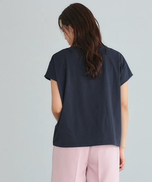 U.S. POLO ASSN.（ユーエスポロアッスン）の「U.S. POLO ASSN. フレンチTシャツ（Tシャツ/カットソー・レディース・ホワイト系その他/ネイビー/オフホワイト/グレイッシュベージュ・M/L/S/3L/LL）」の13枚目の写真