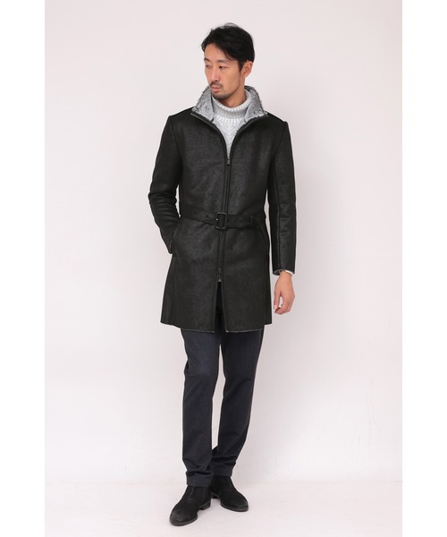 セール】HIGH STREET∴フェイクムートンスタンドコート（ムートン