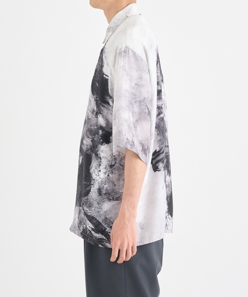 TAAKK（ターク）の「【TAAKK/ターク】別注シルクドローイングショートスリーブシャツ（シャツ/ブラウス・メンズ・ホワイト/ブラック・1/2/3）」の11枚目の写真