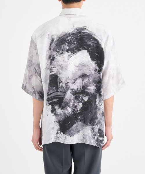 TAAKK/ターク】別注シルクドローイングショートスリーブシャツ（シャツ