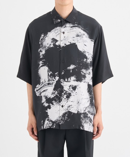 TAAKK/ターク】別注シルクドローイングショートスリーブシャツ（シャツ
