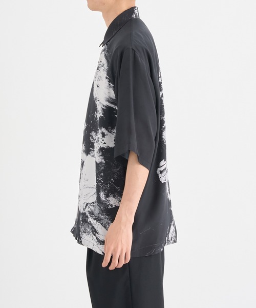 TAAKK/ターク】別注シルクドローイングショートスリーブシャツ（シャツ