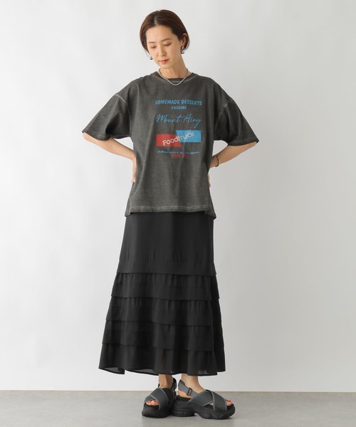 LEPSIM(レプシィム)の「裾切り替えセミフレアスカート 116419(スカート・レディース・ベージュ/ブラック・FREE)」の6枚目の写真