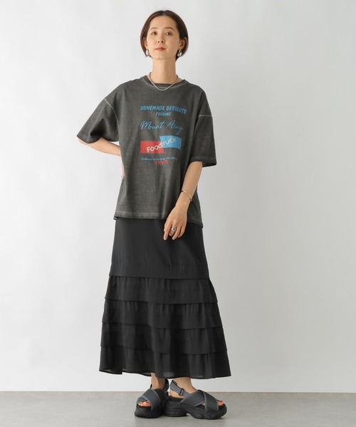 LEPSIM(レプシィム)の「裾切り替えセミフレアスカート 116419(スカート・レディース・ベージュ/ブラック・FREE)」の7枚目の写真