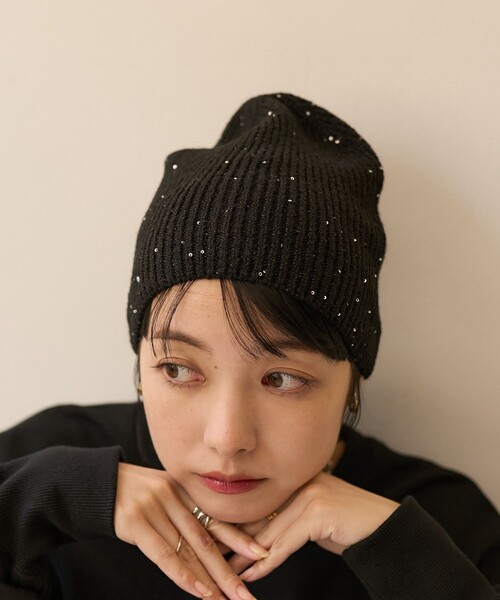 chiiiibag黒 ニットビーニー フリーサイズ chiiiibag黒 ニットビーニー フリーサイズ