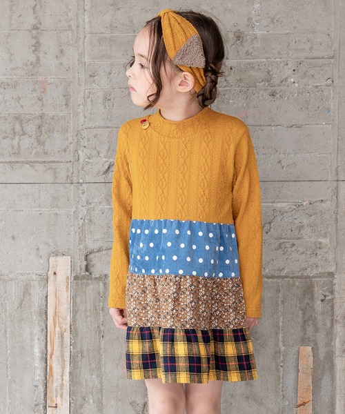 RAGMART（ラグマート）の「ヘアバンド・ワンピースセット（ワンピース・キッズ・ネイビー/イエロー・80ｃｍ/90cm/95cm）」の2枚目の写真
