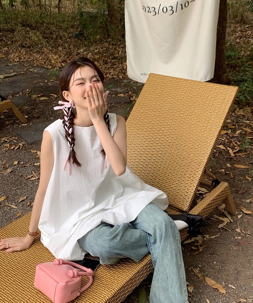 shopnikoniko(ショップニコニコ)の「バルーンミニワンピース ノースリーブ ボリューム(ワンピース・レディース・ブラック/ホワイト・フリー)」の13枚目の写真