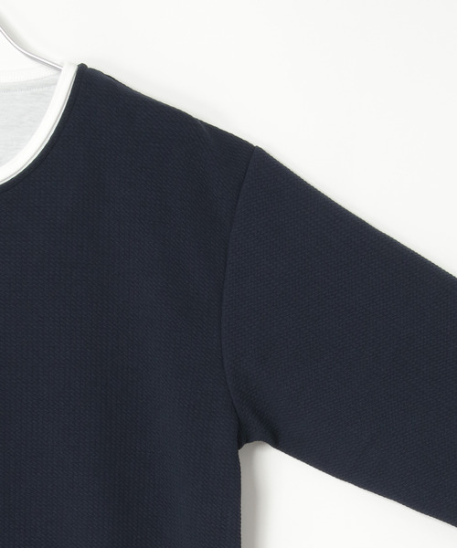 ikka(イッカ)の「【吸水速乾】キーネックレイヤード7分袖Tシャツ(Tシャツ/カットソー・メンズ・ホワイト/グリーン/ネイビー/ベージュ・M/L/XL/S)」の19枚目の写真