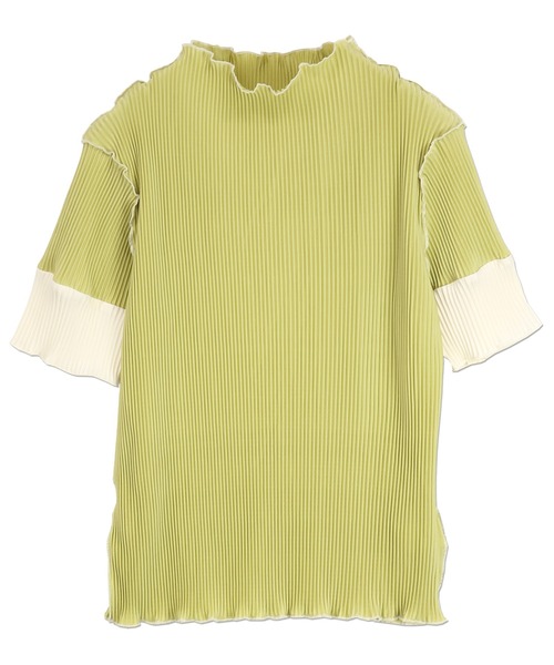 and it_（アンドイット）の「可愛すぎる袖配色半袖プリーツトップス（Tシャツ/カットソー・レディース・ライトブルー/ブラック系2/グレー/キナリ/ベージュ/ブラック系1/ブラウン/ライトグリーン・S-M/M-L）」の19枚目の写真