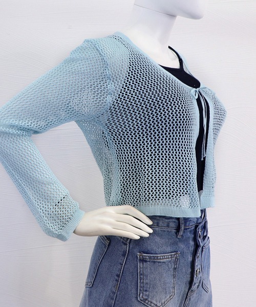Miniministore（ミニミニストア）の「カーディガン長袖 レディース ショート丈（カーディガン/ボレロ・レディース・ブラック/ライトブルー/ミント/ベージュ/ホワイト・FREE）」の16枚目の写真