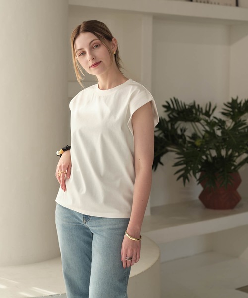 Mia (ミア)の「ジャージー タンクトップ(Tシャツ/カットソー・レディース・オフホワイト/ブラック/ブラウン・FREE)」の19枚目の写真