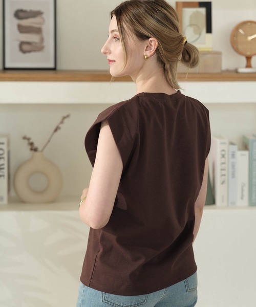 Mia (ミア)の「ジャージー タンクトップ(Tシャツ/カットソー・レディース・オフホワイト/ブラック/ブラウン・FREE)」の21枚目の写真