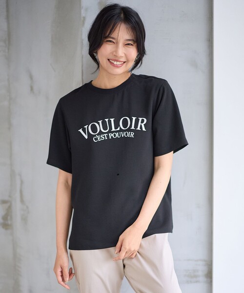 ANY(エニィ)の「【WEB限定】ジョーゼットロゴ半袖Tシャツ(Tシャツ/カットソー・レディース・ブラック系/サックスブルー系/ホワイト系/グレー系・F)」の2枚目の写真