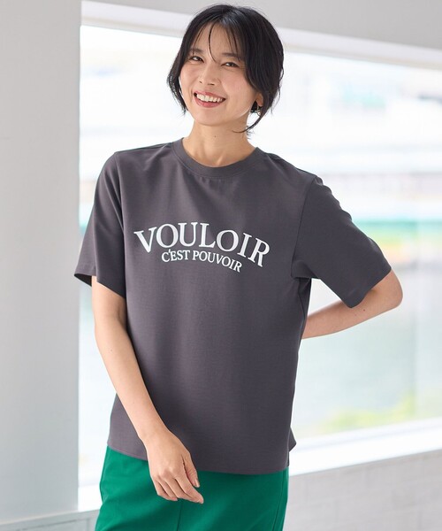 ANY(エニィ)の「【WEB限定】ジョーゼットロゴ半袖Tシャツ(Tシャツ/カットソー・レディース・ブラック系/サックスブルー系/ホワイト系/グレー系・F)」の3枚目の写真