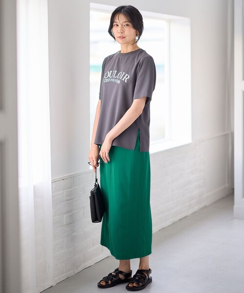 ANY(エニィ)の「【WEB限定】ジョーゼットロゴ半袖Tシャツ(Tシャツ/カットソー・レディース・ブラック系/サックスブルー系/ホワイト系/グレー系・F)」の8枚目の写真