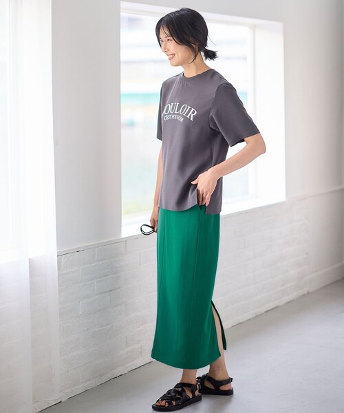 ANY(エニィ)の「【WEB限定】ジョーゼットロゴ半袖Tシャツ(Tシャツ/カットソー・レディース・ブラック系/サックスブルー系/ホワイト系/グレー系・F)」の9枚目の写真