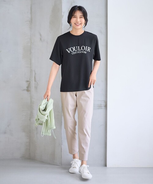 ANY(エニィ)の「【WEB限定】ジョーゼットロゴ半袖Tシャツ(Tシャツ/カットソー・レディース・ブラック系/サックスブルー系/ホワイト系/グレー系・F)」の12枚目の写真